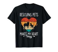 Rescuing Pets Makes My Heart Sing Animal Cat Dog Rescue T-Shirt