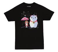 resdd Bee and Puppycat in The Rain Adult T-Shirt(Large) Black