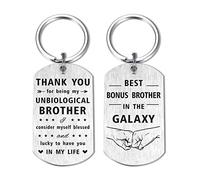 Resdink Bonus Brother Gifts- Step Brother Birthday Graduation Present Stepbrother Christmas Keychain, You for Being My Unbiological Sibling, Stepbrother Wedding Gift from Sister