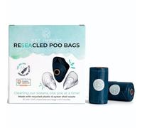 ReSEAcled Dog Poo Bags, Truly Eco Friendly Sustainable Dog Poop Waste Bags with Handles made of Recycled Plastic and Oyster Shell Waste (16 rolls, 240 bags)