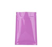 Resealable bag 50pcs Glossy Colors Double Sided Metallic Zip Lock Flat Pouches Aluminum Foil Small Gift Snack Food Mylar Package Bag(Pink,16x24cm)