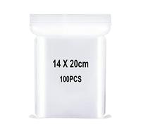 Resealable Clear Plastic Bags, Sealed Bag, Storage Bag, Press Seal Bags, Thickening and Durable, Apply to Kitchen, Office Supplies, Stationery Storage ect. 5.5x7.9"(14x20cm) 100PCS