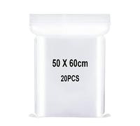Resealable Clear Plastic Bags, Sealed Bag, Storage Bag, Press Seal Bags, Thickening and Durable, Apply to Quilts, Blankets, Clothing Storage ect. 19.7x23.6"(50x60cm) 20PCS