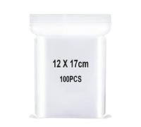 Resealable Clear Plastic Bags, Sealed Bag, Storage Bag, Press Seal Bags, Thickening and Durable, Apply to Kitchen, Office Supplies, Stationery Storage ect. 4.7x6.7"(12x17cm) 100PCS