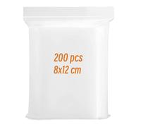 Resealable Plastic Bags,Grip Seal Bags Small Ziplock Little Baggies Clear Sealed Sample Bag,Plastic Bag Sealable for Jewellery Drugs Candies Spice Nuts(8 x 12cm -200pcs)