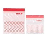 Resealable/Reusable Bags Plastic Zip lock Food Sandwich Freezer | Double Seal | Freezer Safe (50, 0.4L Red)