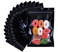 Resealable Ziplock Bags Black Smell Proof Moisture Resistant - ChefHoablorn 14x20cm 100PCs Durable Storage Pouches with Hanging Holes for Food/Jewelry/Electronics