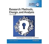 Research Methods, Design, and Analysis, Global Edition