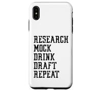 Research, Mock, Draft, Repeat Fantasy Football League Sports Case for iPhone XS Max