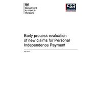Research Report 867 Early process evaluation of new claims for Personal Independence Payment