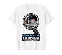 Research The Landing Moon Conspiracy Doubts Value Graphic T-Shirt, Men, White, M