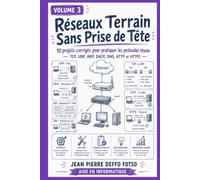 Réseaux Terrain Sans Prise de Tête Volume 3 (EDITION COULEUR): 10 projets corrigés pour pratiquer les protocoles réseau TCP, UDP, ARP, DHCP, DNS, HTTP ... Sans Prise de Tête De Junior à Senior)