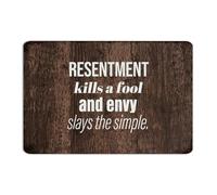 Resentment Kills A Fool, And Envy Slays The Simple Hanging Metal Sign Funny Novelty Terrace Wall Art Plaques Home Décor Garage Signs for Kitchen Entryway Laundry 12x18 Inch