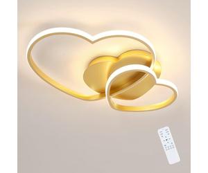 Reserva Dimmable 48W LED Ceiling Light, Modern Heart-Shaped Ceiling Lamp, Chandelier with Remote Control 3000K-6500K for Bedroom, Children's Room, Living Room, 50cm