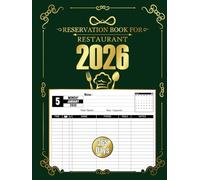 Reservation Book For Restaurant 2026: Full Year Table Wait List Reservations | 1 page with space for 36 reservations per day | Hostess Table Log Book