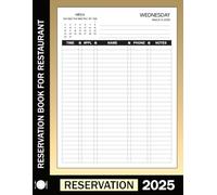 Reservation Book For Restaurant: Full Year Guest Booking Diary with Calendar and Dates. Daily Registration for Customers. Hostess Table Log Journal.