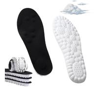 Reserve Nest Insoles - 4d Cloud Shock Absorbing Insoles for All Day | 220+ Lbs Plantar Fasciitis High Arch Supportinsoles, Soft Elastic Breathable Shoe Insoles for Men Women (Black, 6-6.5)