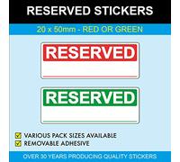 Reserved - 20 x 50mm Stickers, 1000, Green