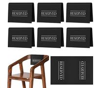 Reserved Chair Signs Church Pew Reserved Sign Seating Placeholder with Printed Words for Weddings Parties Celebrations Receptions Church or Event(Black, White,6 Pcs)