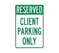 Reserved Client Parking Only Metal Warning Sign with Easy Install for Indoor Outdoor Security, Business Office Home Garden Street Decor 20 x 30 cm