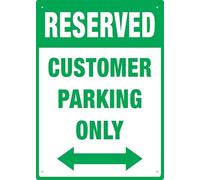 Reserved Customer Parking Only Two Way Arrow Sign Warning Tin Sign Home Kitchen Farm Garden Garage Wall Decor 12x16 inches