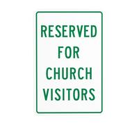 Reserved For Church Visitors Only Metal Warning Sign with Easy Install for Indoor Outdoor Security, Business Office Home Garden Street Decor 20 x 30 cm