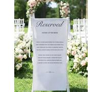Reserved for Father of the Bride in Loving Memory Wedding Sign, Save a Seat for Someone in Heaven, Reserved Signs for Wedding 15 x 53 Inch Canvas with Straps