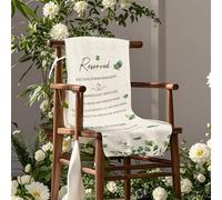 Reserved Memorial Wedding Chair Sign with love from Heaven Eucalyptus Cotton Linen Wedding Chair Sign 15 x 50 inch Save a Seat for Someone in Heaven Reserved Seating Decoration (Green)