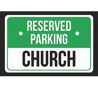 Reserved Parking Church Ret Decor Poster Wall Art Tin Sign Decor Metal Sign Poster 8X12 Inches