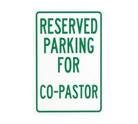 Reserved Parking For Co Pastor Metal Warning Sign with Easy Install for Indoor Outdoor Security, Business Office Home Garden Street Decor 20 x 30 cm