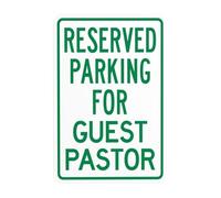Reserved Parking For Guest Pastor Metal Warning Sign with Easy Install for Indoor Outdoor Security, Business Office Home Garden Street Decor 20 x 30 cm