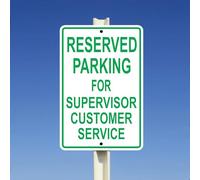 Reserved Parking Only For Supervisor Customer Service Metal Tin Sign 8X12 Inches