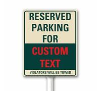 Reserved Parking Sign, Custom Parking Signs for Business, Violators Will Be Towed Away, Personalized Signs for Outdoor, 20x30 CM Sturdy Aluminum With Stake