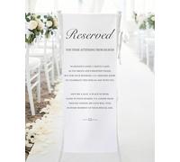 Reserved Seating Signs Wedding, in Loving Memory Wedding Sign with Straps, Save a Seat for Someone In Heaven, 15 x 53 Inch Reserved Seating Decoration for Weddings Parties