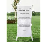 Reserved Seating Signs Wedding, in Loving Memory Wedding Sign with Straps, Save a Seat for Someone In Heaven, 15 x 53 Inch Reserved Seating Decoration for Weddings Parties