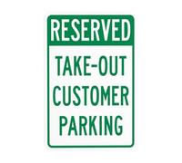 Reserved Takeout Customer Parking Metal Warning Sign with Easy Install for Indoor Outdoor Security, Business Office Home Garden Street Decor 20 x 30 cm