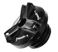 Reservoir accessories Motorcycle Accessories Aluminum CNC Engine Oil Filter Cup Plug Cover Screw Caps For BMW HP4 RACE 2017-2018(Black- Silver)