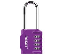 RESET-060 4 Digit Combination Padlock with 2.4 inch Long Shackle Combination Lock,Outdoor Waterproof Padlock,Indoor Padlock for School Locker, Gym Locker, Shed, Fence, Gate, Toolbox, Purple