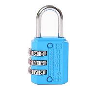 RESET-071 3 Digit Combination Lock,Small Padlock for School Gym Locker,Luggage,Suitcase,Backpack,Toolbox,Set Your Own Combination,Blue