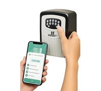 RESET-104 Bluetooth Smart Key Lock Box - Weather Resistant, IPX5, Durable Metal Construction, Backlit Keypad, Preset 6-Digit Code, Customizable to 8-10 Digits, Ideal for Outdoor Home or Office Use