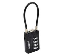 RESET-200 4 Digit Combination Padlock with 10 cm Steel Cable,High Security Lcok for Luggage Suitcase Gun Case Toolbox Helmet Black 1 Pack