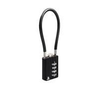RESET-204 (1 Pack) 4 Digit Combination Padlock with 7.1 inch(18 cm) Flexible Cable for Locker Lock, Luggage, Backpack, Camera Bag, Travel, Case, Toolbox, Helmet, 5 mm Diameter, Black