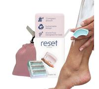 RESET Razor for Women invented in Australia, Women's Razors for Shaving Kit, Includes a 6 Blade Razor, 3 Spare Blade Cartridges, With Neoprene Travel Pouch and Hanging Tie - Dawn/Tangerine/Blossom
