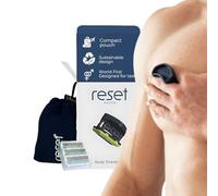 RESET Razors for Men Reinvented in Australia, Mens Razors for Shaving Kit, Includes a 6 Blade Razor, Spare Blade Cartridge, Neoprene Travel Pouch and Hanging Elastic, Storm/Lime/Denim