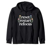 Reset Restart Refocus Growth Productivity Mindset - Zip Hoodie