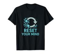 Reset Your Mind Floral Refresh Symbol Self Care Graphic T-Shirt