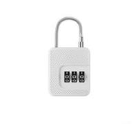 Resettable 3 Digit Combination Lock with PVC-Coated Steel Cable for Gym Locker Luggage Backpack Bike Use (White)