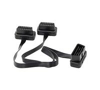 RESFNSE OBDII Extension Dual Connector Y Splitter OBD OBD2 16PIN Male to Female Connection Flat+Thin for