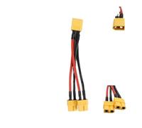 ResGcx XT60 Connector Set 1 to 2/3 Parallel Splitter or Bare Wire 14AWG for RC Lipo FPV Drone 1pc(XT60 1 M TO 2 F)