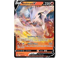 Reshiram V 024/195 Ultra-Rare Rare Pokemon Card (SWSH Silver Tempest) + 1x TitanCards® Toploader